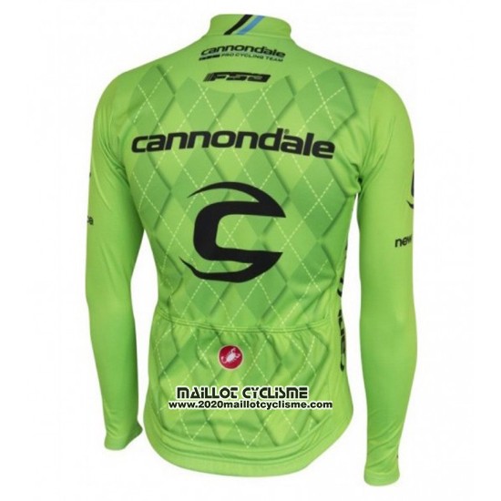 2016 Maillot Ciclismo Cannondale Noir et Vert Manches Longues et Cuissard